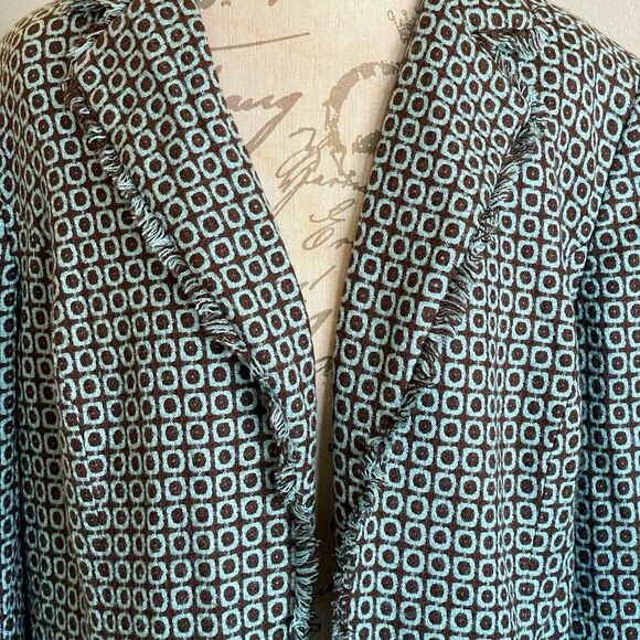 Worthington Womens Blazer Jacket Plus Size 16W Frayed open Retro Fall Autumn Mod - Picture 5 of 16